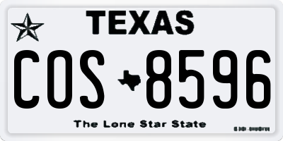 TX license plate COS8596