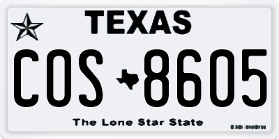 TX license plate COS8605