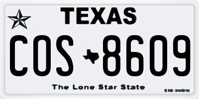 TX license plate COS8609