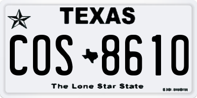 TX license plate COS8610