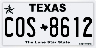 TX license plate COS8612
