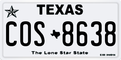 TX license plate COS8638