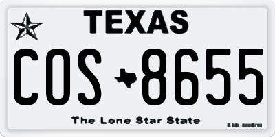 TX license plate COS8655