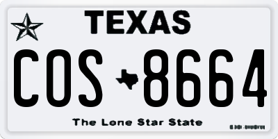 TX license plate COS8664