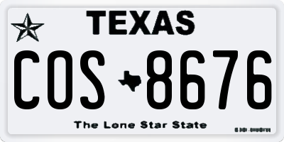 TX license plate COS8676