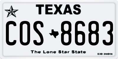 TX license plate COS8683