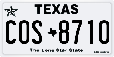 TX license plate COS8710
