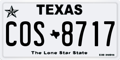 TX license plate COS8717