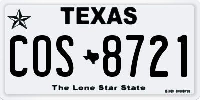 TX license plate COS8721