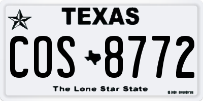 TX license plate COS8772
