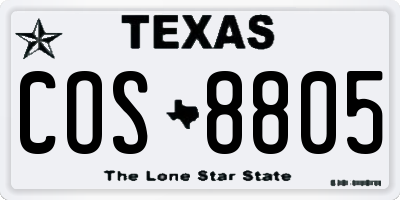 TX license plate COS8805