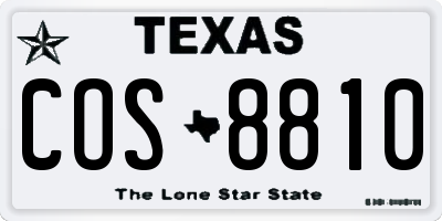 TX license plate COS8810