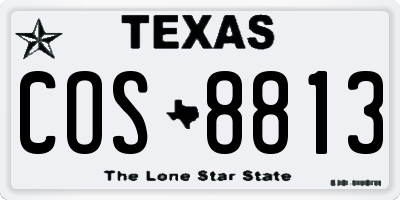 TX license plate COS8813