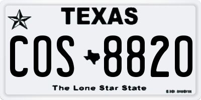 TX license plate COS8820