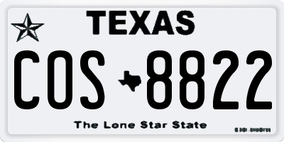 TX license plate COS8822