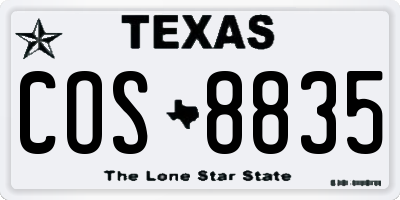 TX license plate COS8835