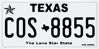 TX license plate COS8855