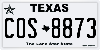 TX license plate COS8873