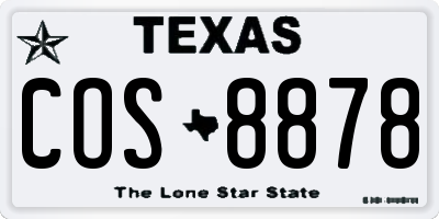 TX license plate COS8878
