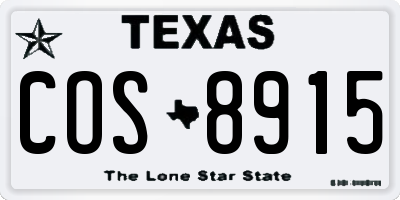 TX license plate COS8915