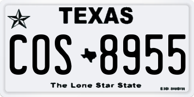 TX license plate COS8955