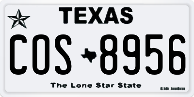 TX license plate COS8956
