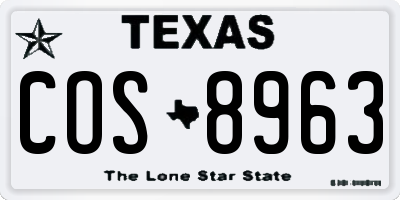 TX license plate COS8963