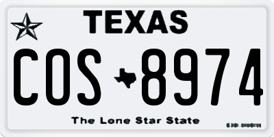 TX license plate COS8974