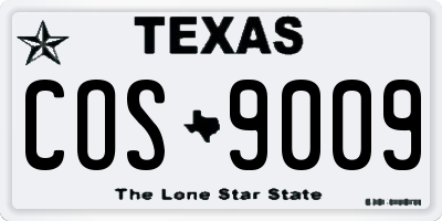 TX license plate COS9009