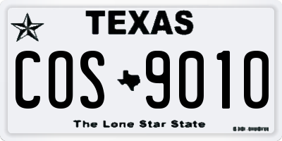 TX license plate COS9010