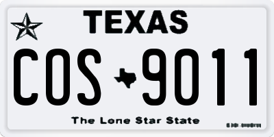 TX license plate COS9011