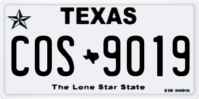 TX license plate COS9019