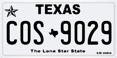 TX license plate COS9029