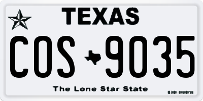 TX license plate COS9035