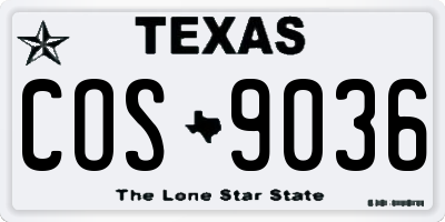 TX license plate COS9036