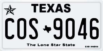 TX license plate COS9046