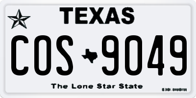 TX license plate COS9049