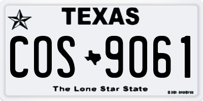 TX license plate COS9061