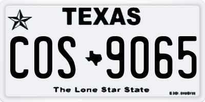 TX license plate COS9065