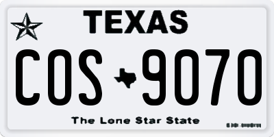 TX license plate COS9070