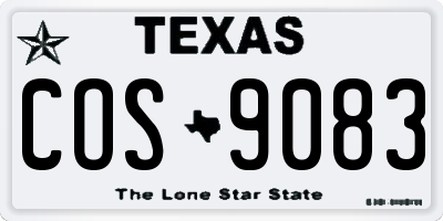TX license plate COS9083