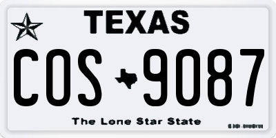 TX license plate COS9087