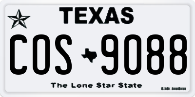 TX license plate COS9088