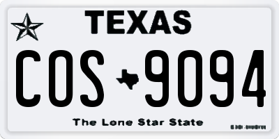TX license plate COS9094