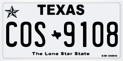 TX license plate COS9108