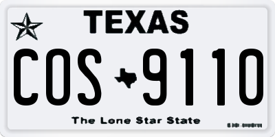 TX license plate COS9110