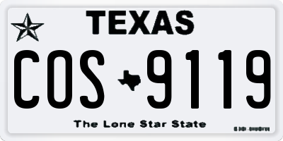 TX license plate COS9119