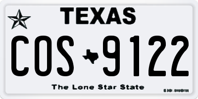 TX license plate COS9122