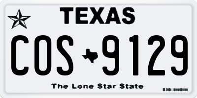 TX license plate COS9129