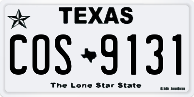 TX license plate COS9131